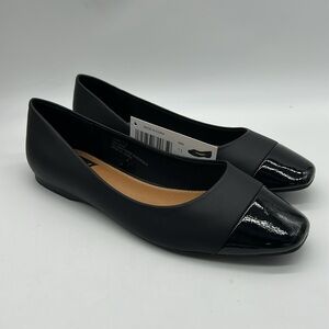 DV by Dolce Vita Melanie Flats Black Size 7.5 Square Toe Comfort Work Shoes NIB